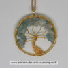 Pendentif Arbre de Vie en Aigue-Marine – Cercle en Fil Doré (Réf : 2501015-D) – Image 2